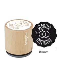 Woodies Rubber Stamp - Wedding Invitation (Rings)