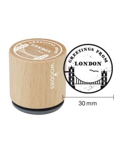 Woodies Rubber Stamp - Greetings, Towerbridge