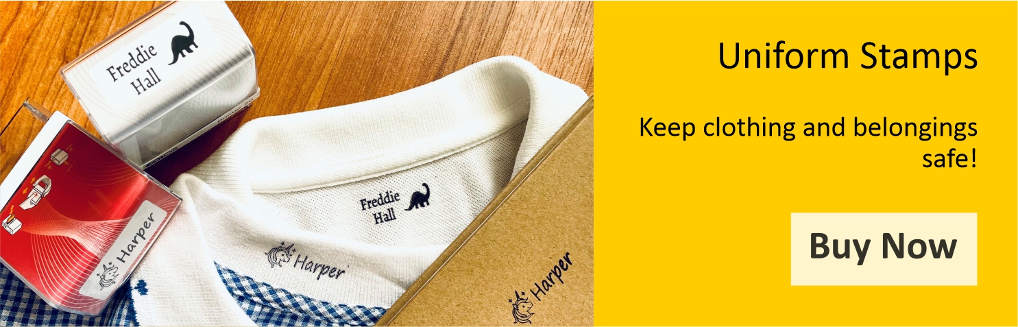 Keep belongings safe with a personalised school uniform stamp